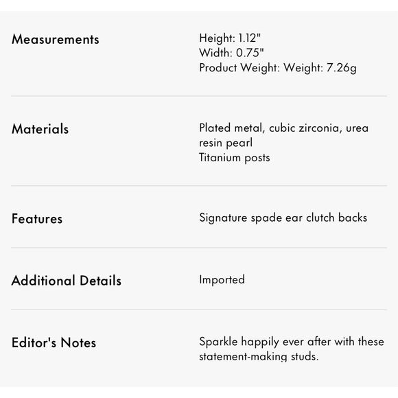 Kate Spade NEW earrings - Happily Ever After statement earrings pearl sparkle - Picture 5 of 13